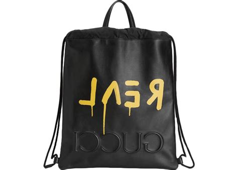 gucci drawstring backpack gucci ghost black yellow|gucci outlet backpack.